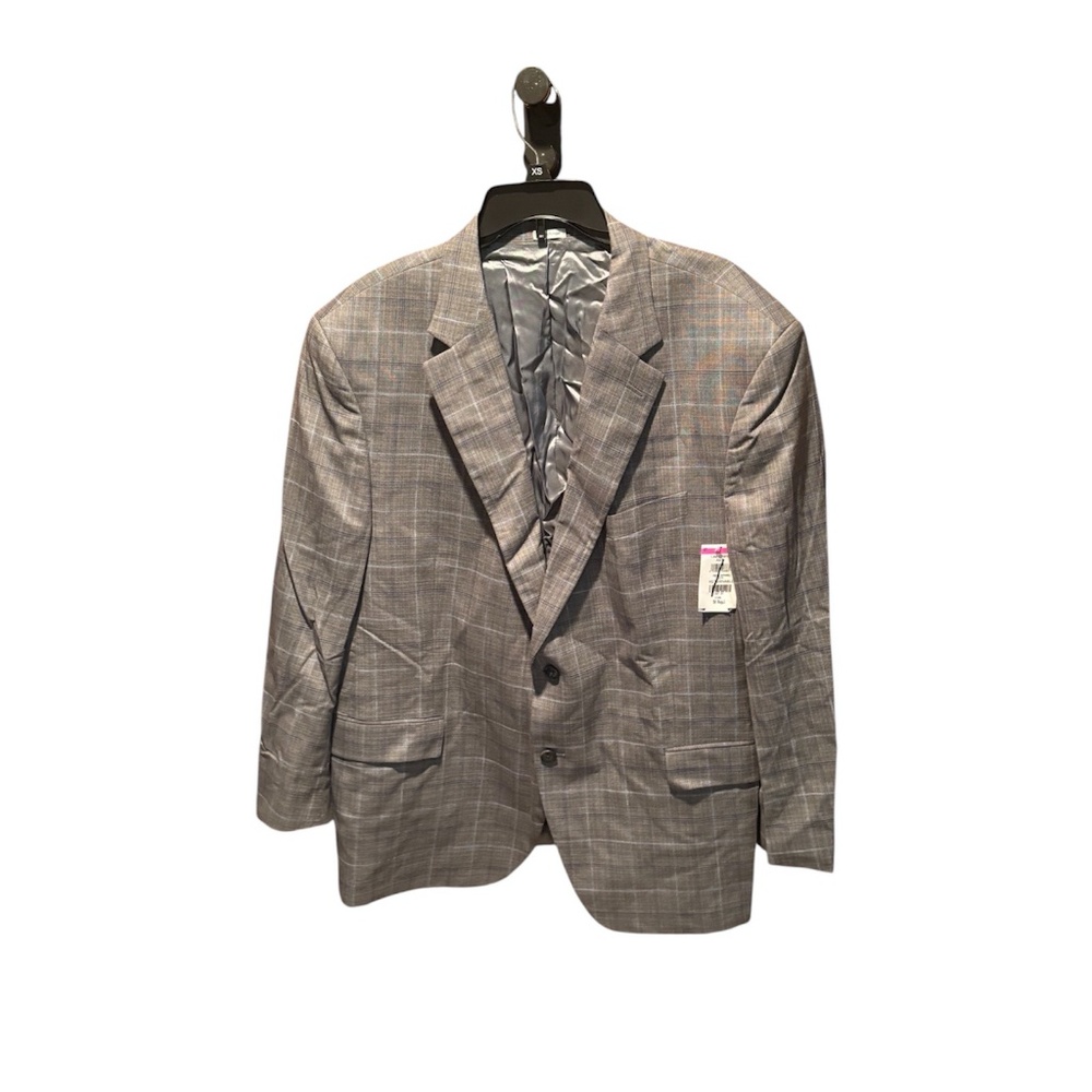 Peter Millar Men's Wool Suit Jacket Blazer Gray Blue Plaid Size 50R - Picture 1 of 7